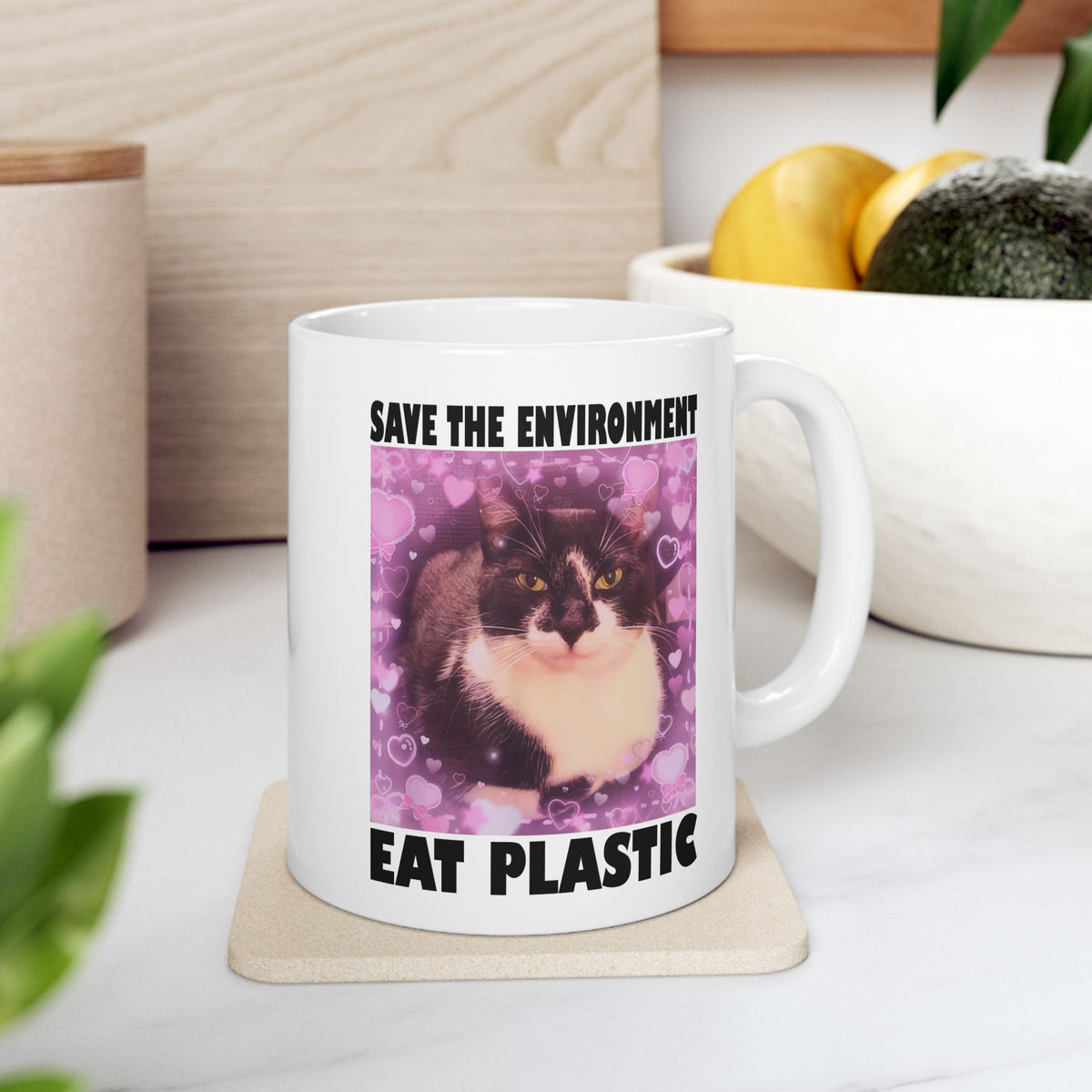 Save The Environment Eat Plastic Mug