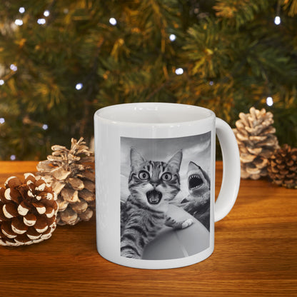 Cat Selfie with Shark Mug