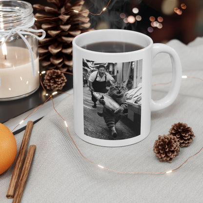 Cat Steals at the Fish Market Mug