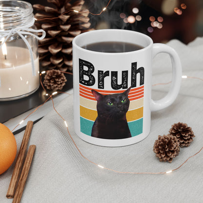 Bruh Cat Meme Vintage Mug