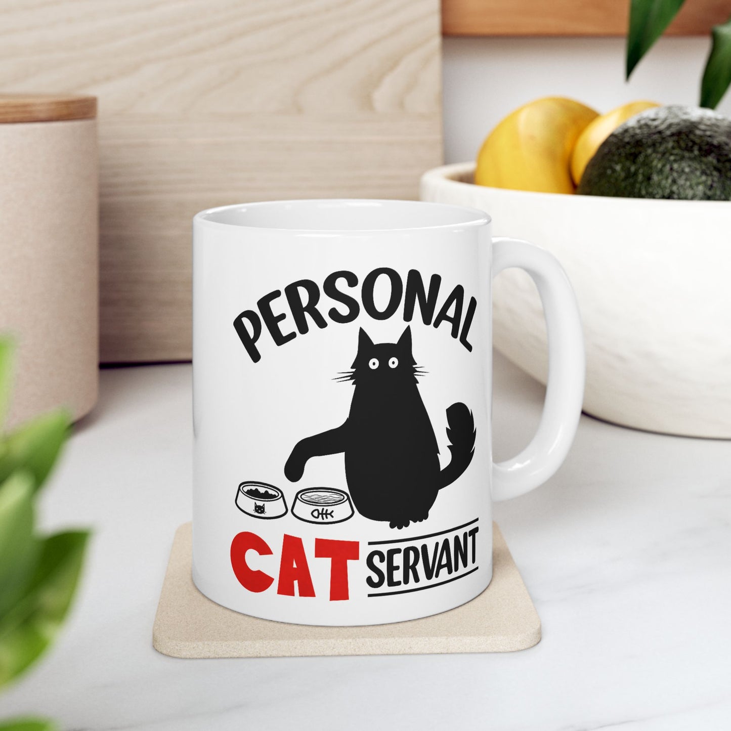 Black Cat Personal Cat Servant Mug