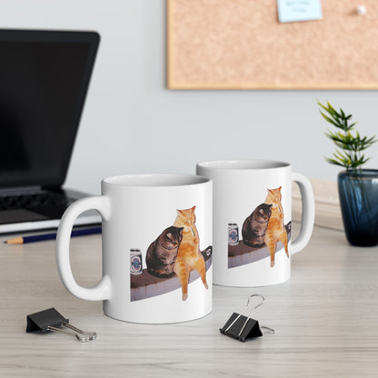 2 Cat Drinking and Smoking Mug