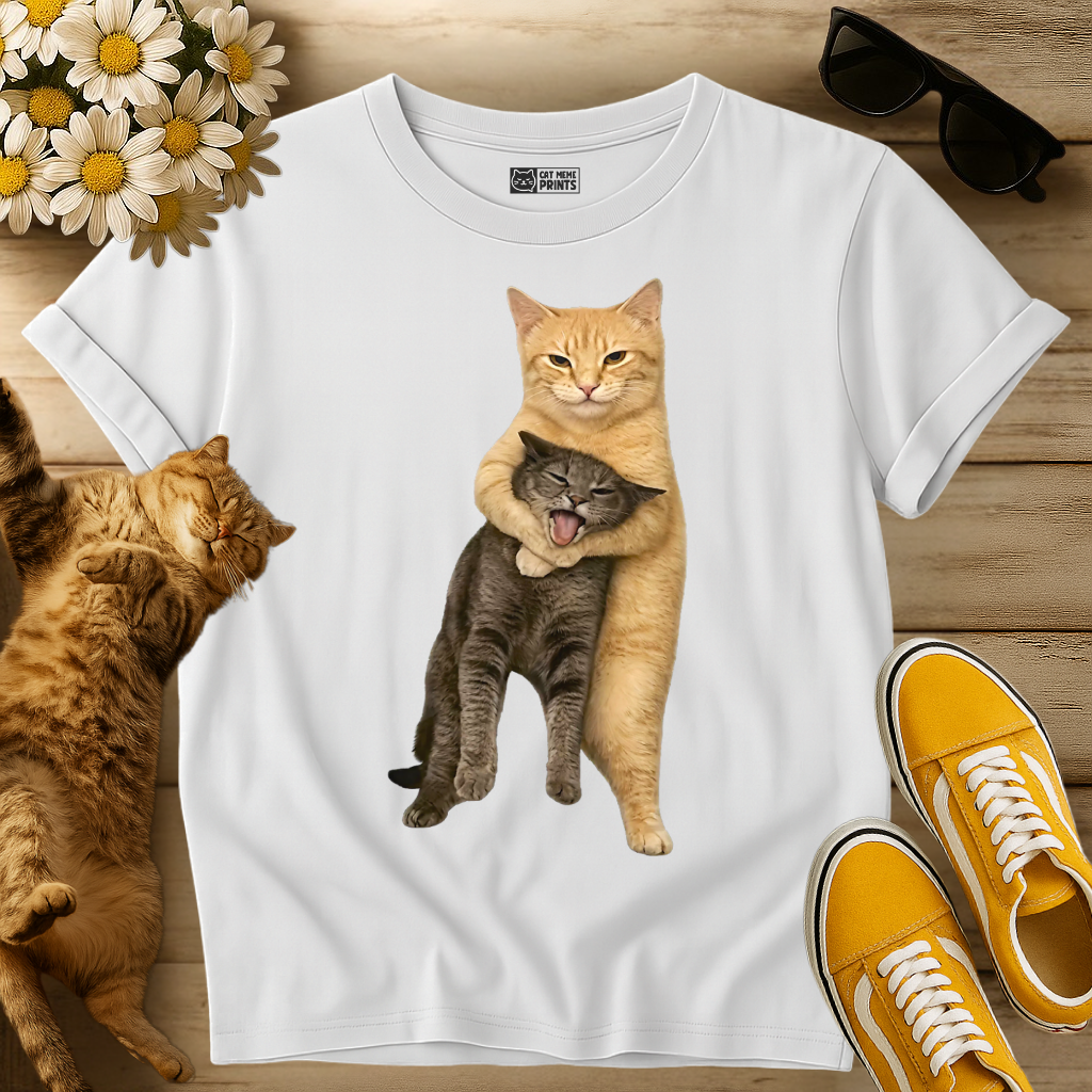 Orange Cat Tight Embrace T-Shirt