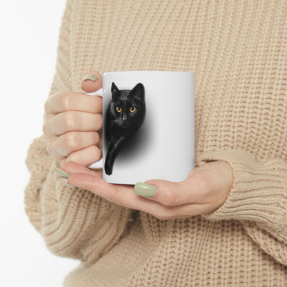 Black Cat Yellow Eyes Mug