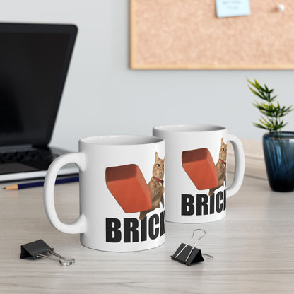 Cat Throwing Brick Mug
