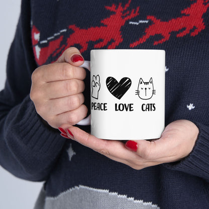Peace Love Cats Mug
