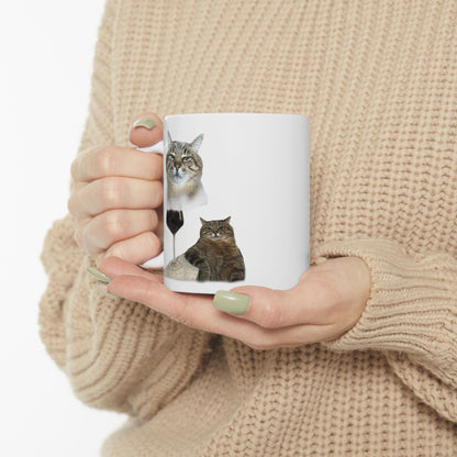 Cat Drinking Wine Mug