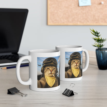 Pilot Cat Selfie Mug