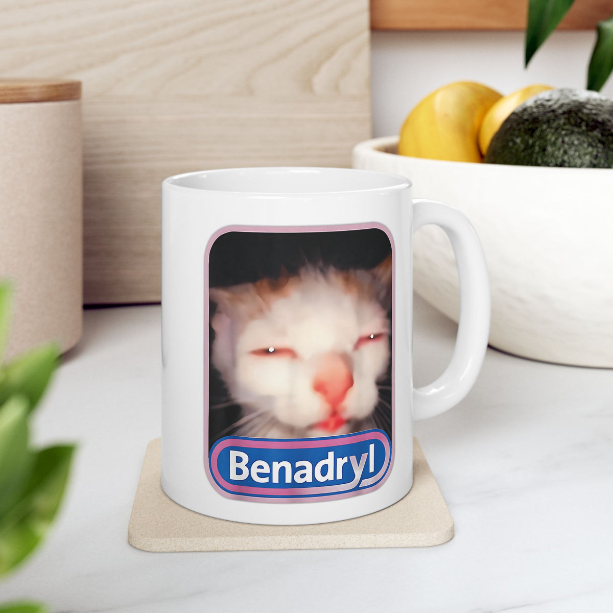 Benadryl Cat Mug