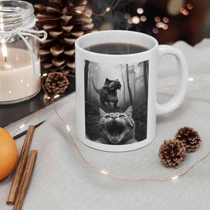 Cat Selfie With T-rex Mug