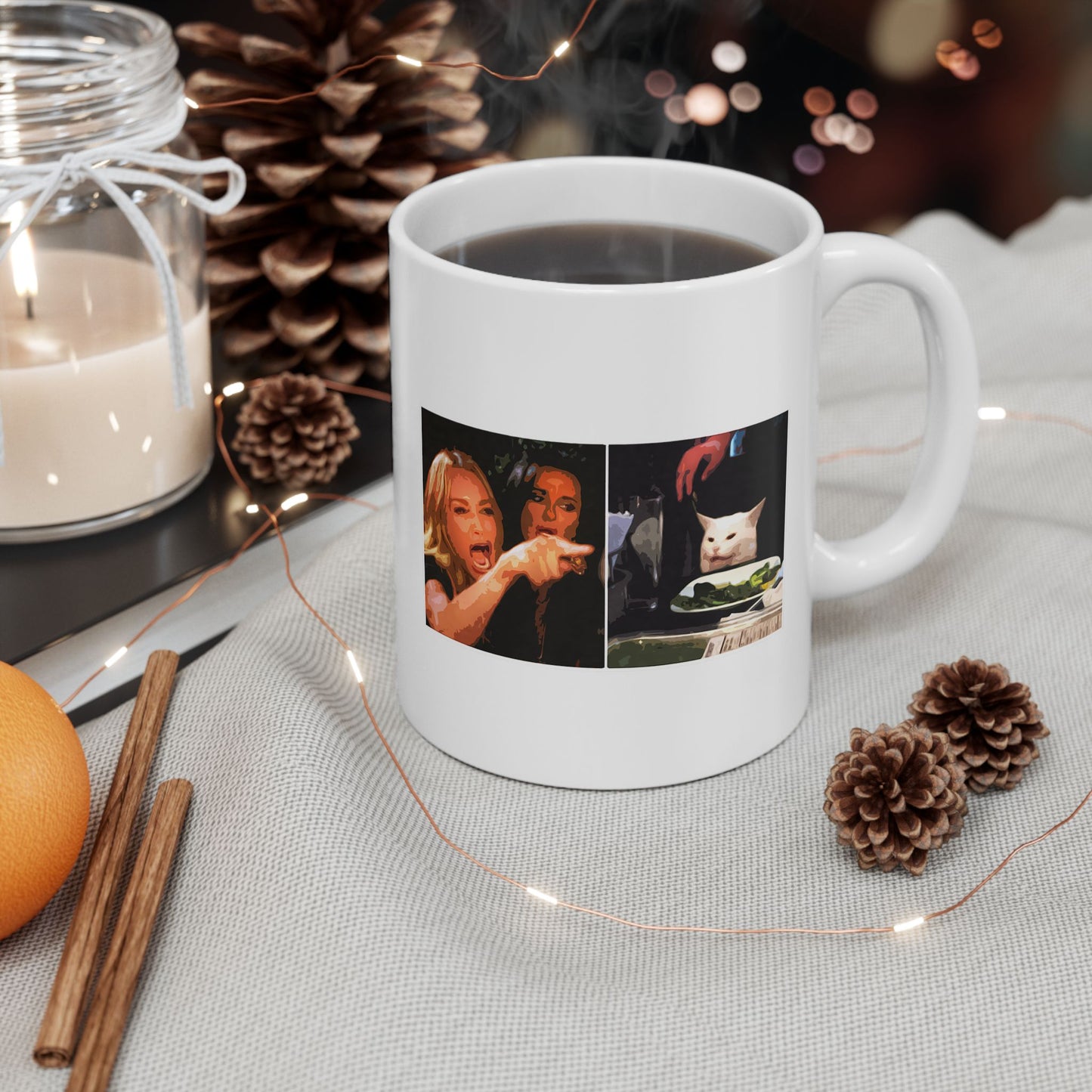 Woman Yelling at a Cat Meme Mug