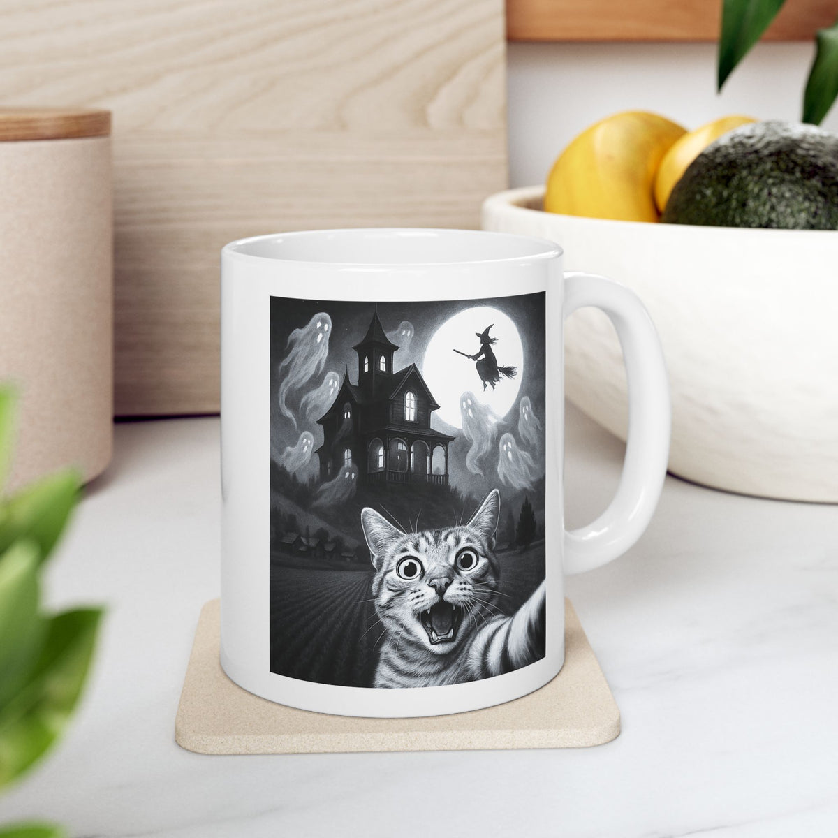 Cat Selfie With Scary House Mug