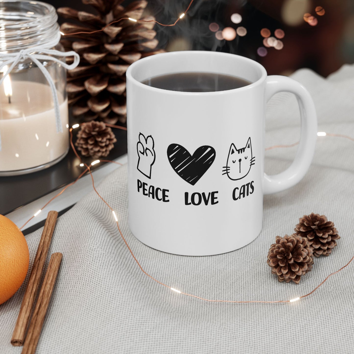 Peace Love Cats Mug