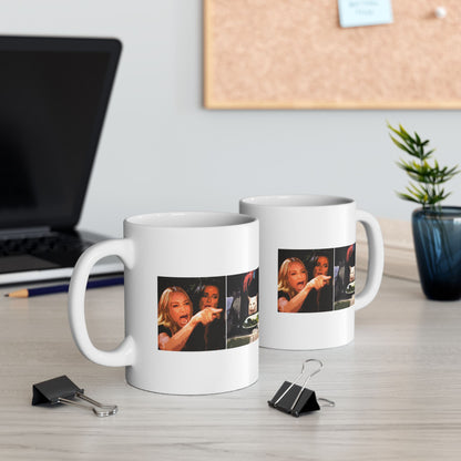 Woman Yelling at a Cat Meme Mug