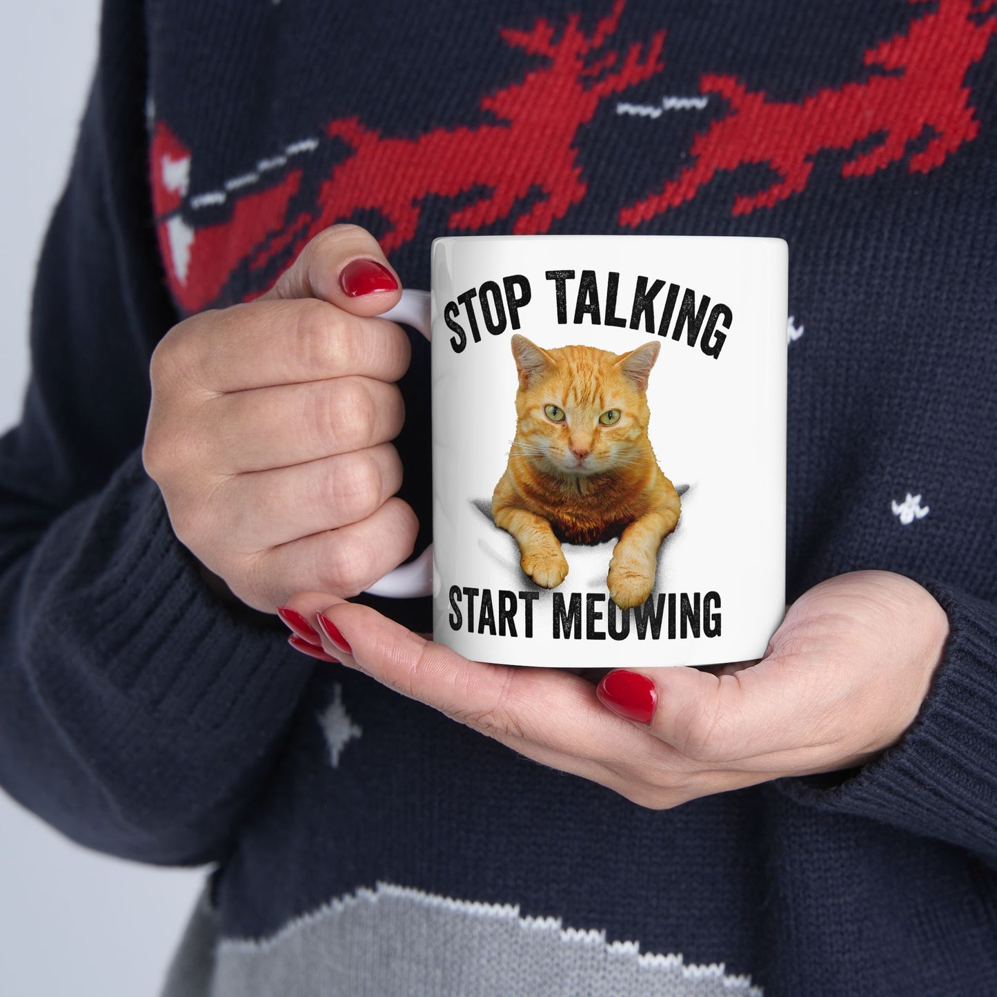 Stop Talking Start Mewing Mug