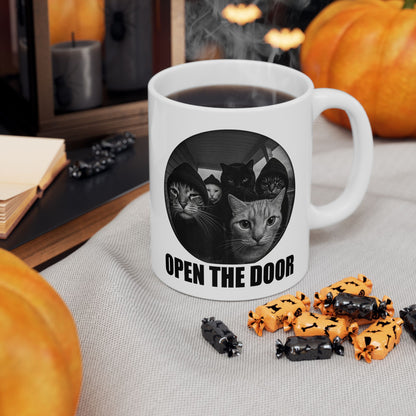 Cat Gang Open The Door Mug
