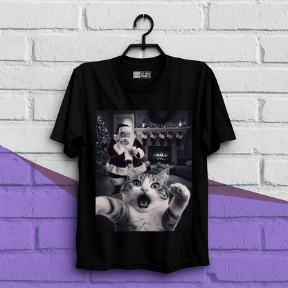 Cat Selfie With Santa Christmas T-Shirt