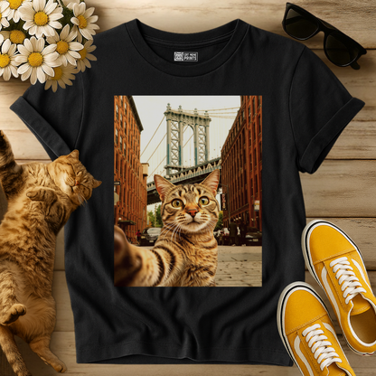Cat Selfie Brooklyn Manhattan Bridge T-Shirt