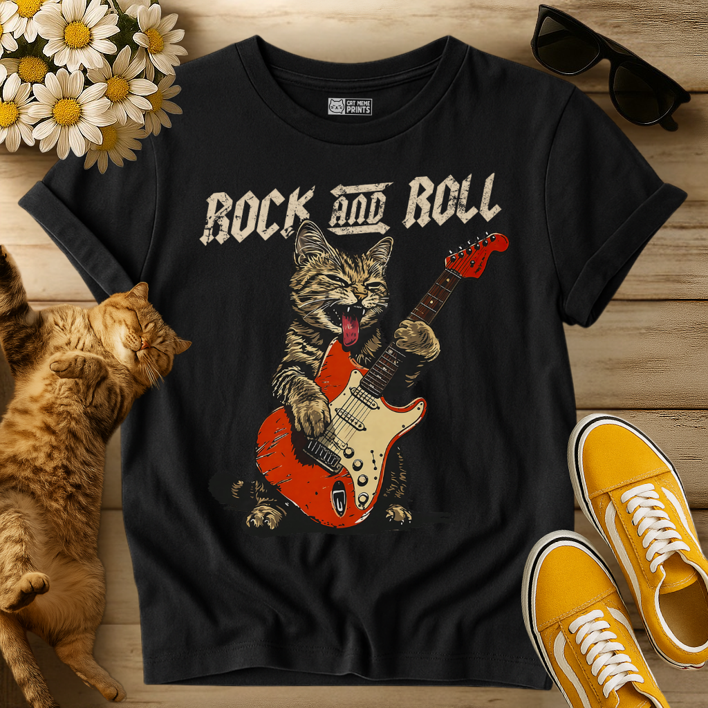 Guitarist Cat Rock and Roll T-Shirt