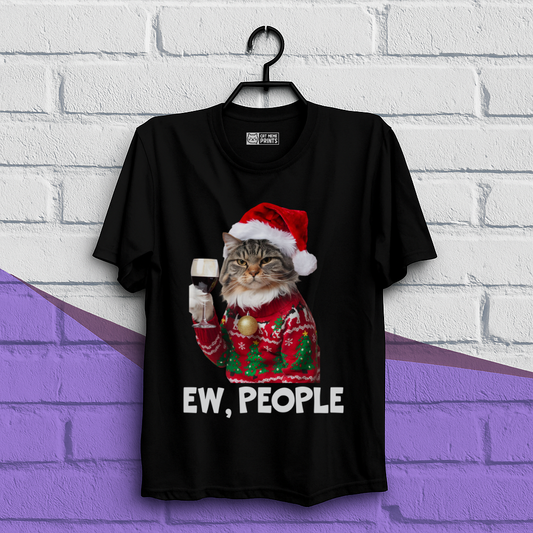 Ew People Cat Meme Christmas T-Shirt