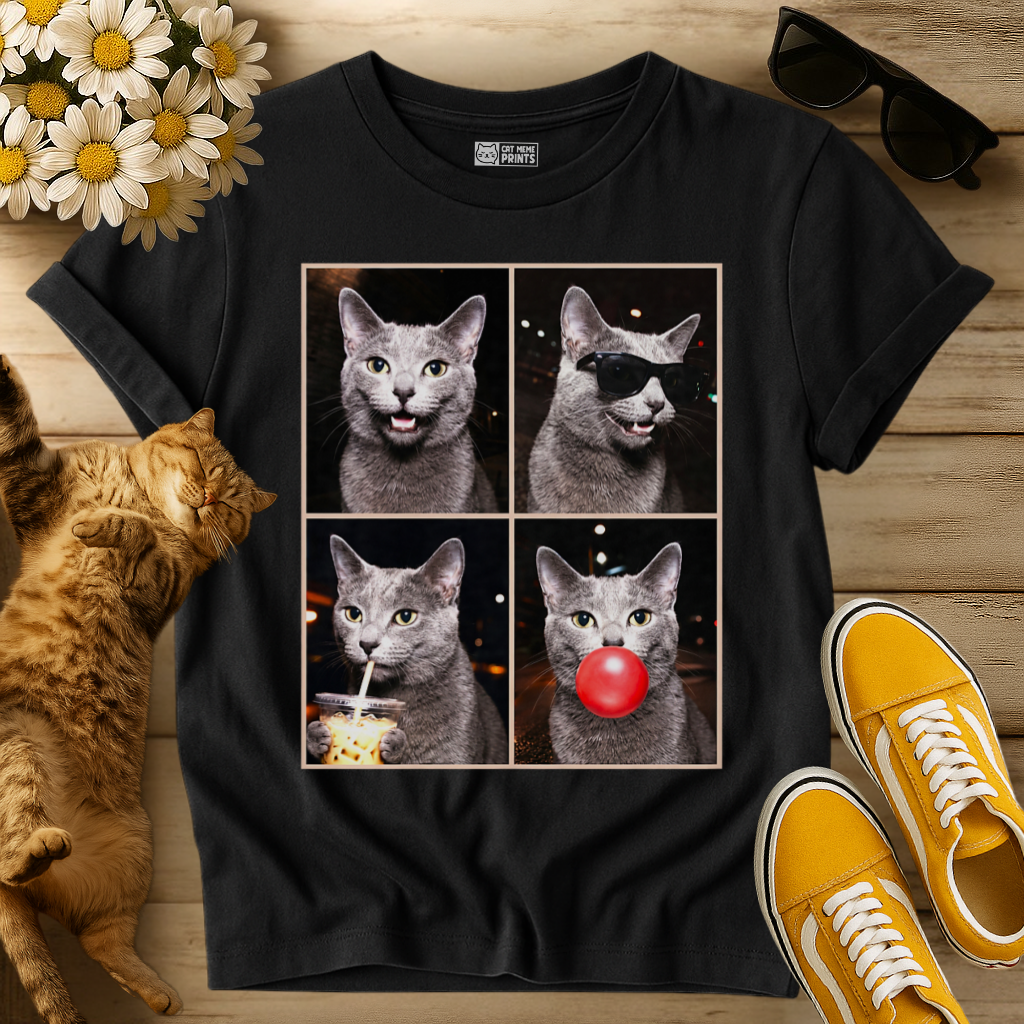 Russian Blue Cat Photo Booth T-Shirt