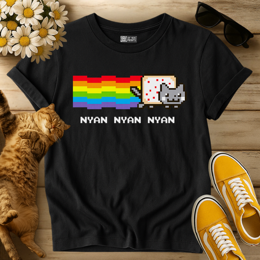 Cat Nyan Rainbow Meme T-Shirt