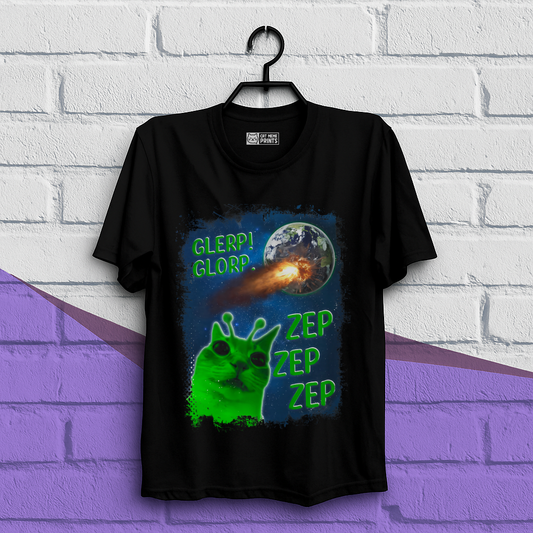 Glerp Glorp Zep Alien Cat T-Shirt