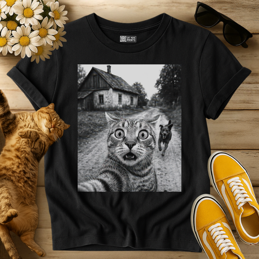 Cat Selfie With Dog T-Shirt
