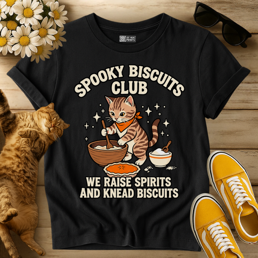 Cat Spooky Biscuits Club T-Shirt