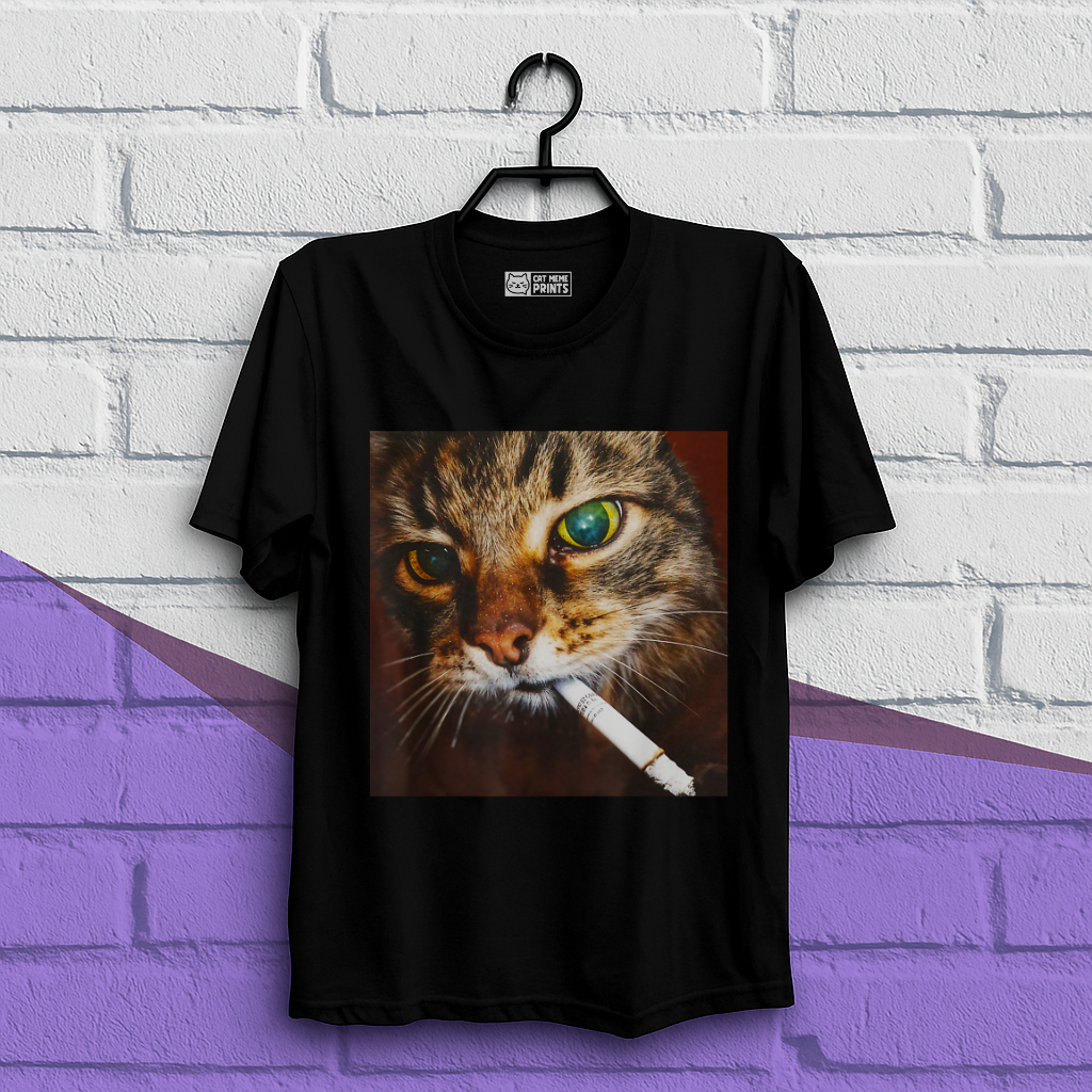 Funny Smoking Cat Meme T-Shirt