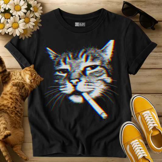 Cat Smoking Cig Meme T-Shirt
