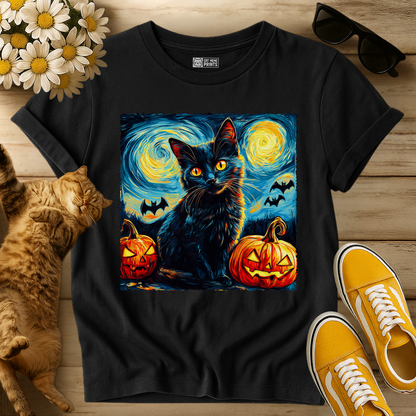 Black Cat Pumpkins Halloween T-Shirt