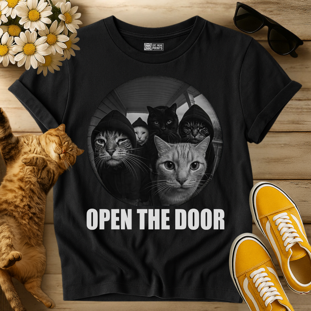 Cat Gang Open The Door T-Shirt