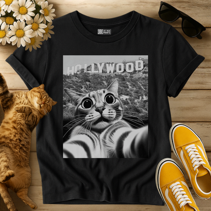 Cat Selfie With Hollywood Sign T-Shirt