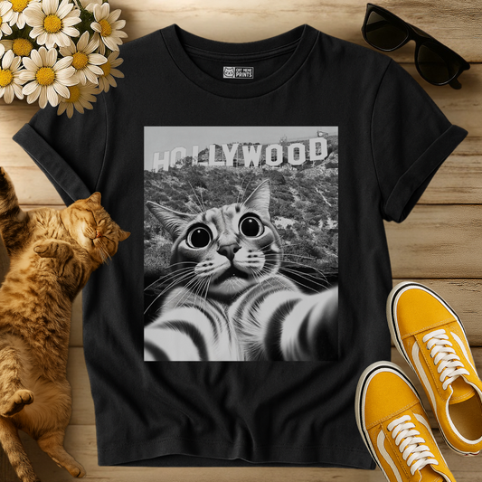 Cat Selfie With Hollywood Sign T-Shirt