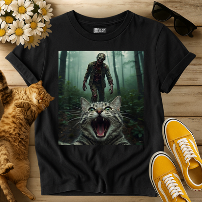 Cat Selfie with Zombie T-Shirt