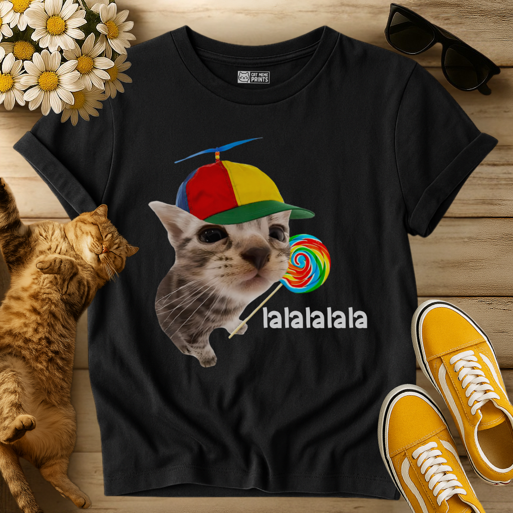 Cat With Lollipop lalala T-Shirt