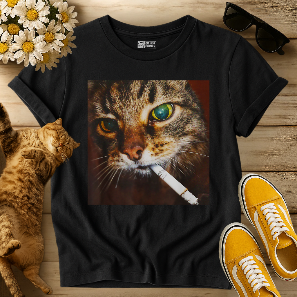 Cat Smoking Selfie T-Shirt