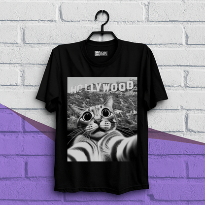 Cat taking Selfie With Hollywood Sign T-Shirt
