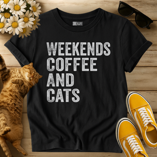 Weekends Coffee And Cats T-Shirt