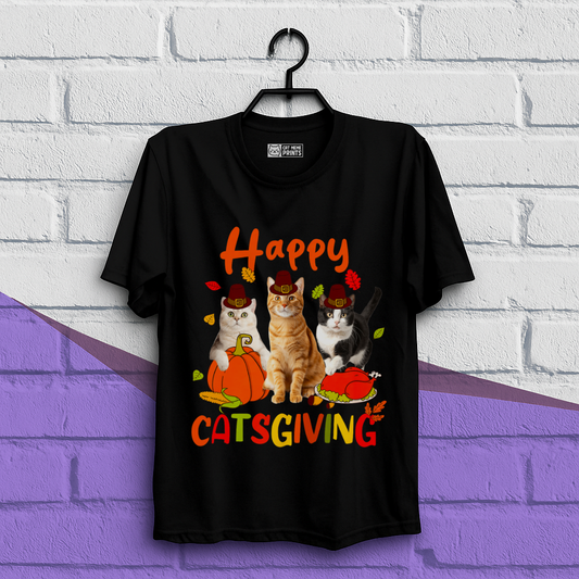 Happy Catsgiving fall Thanksgiving T-Shirt