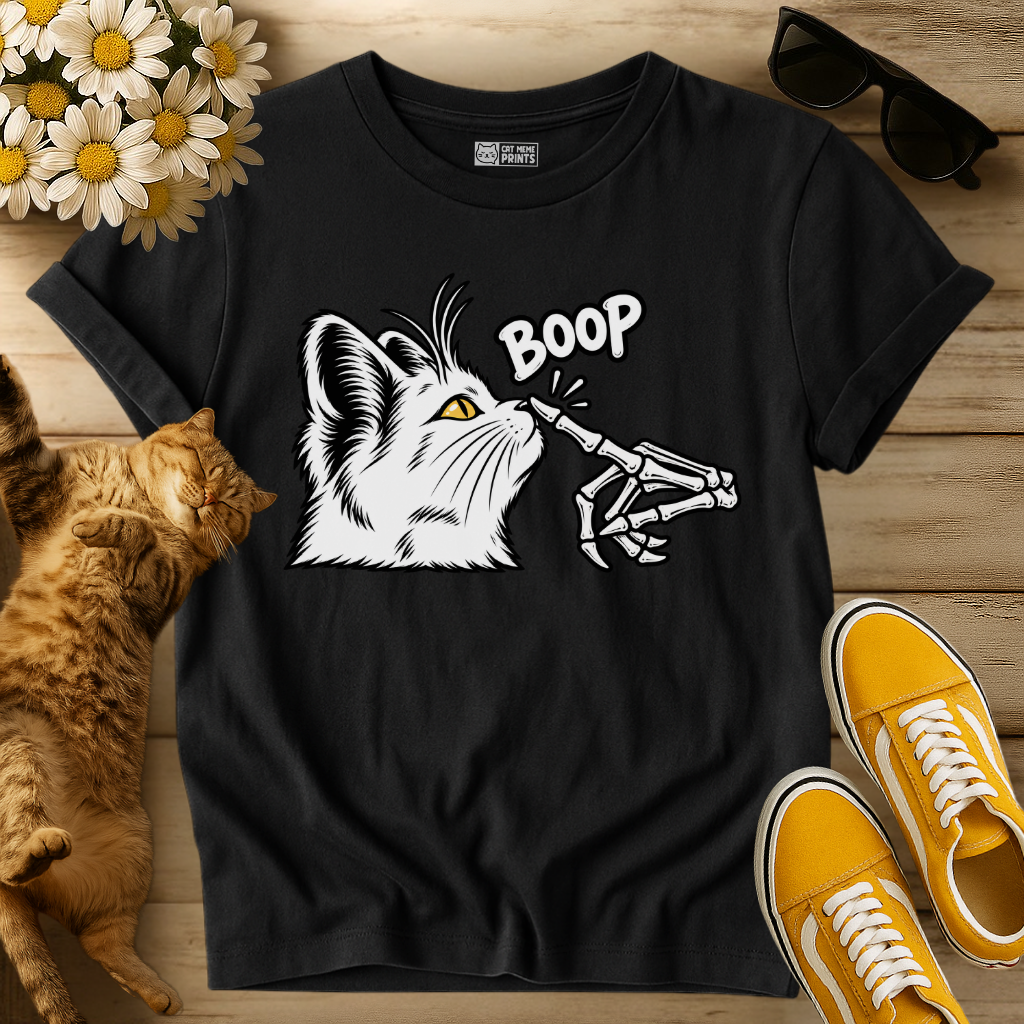 Cat Skeleton Hand Boop T-Shirt