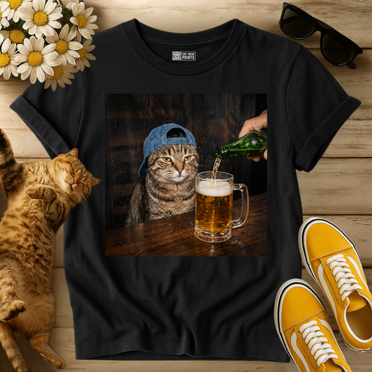 Cat Drinking Beer T-Shirt