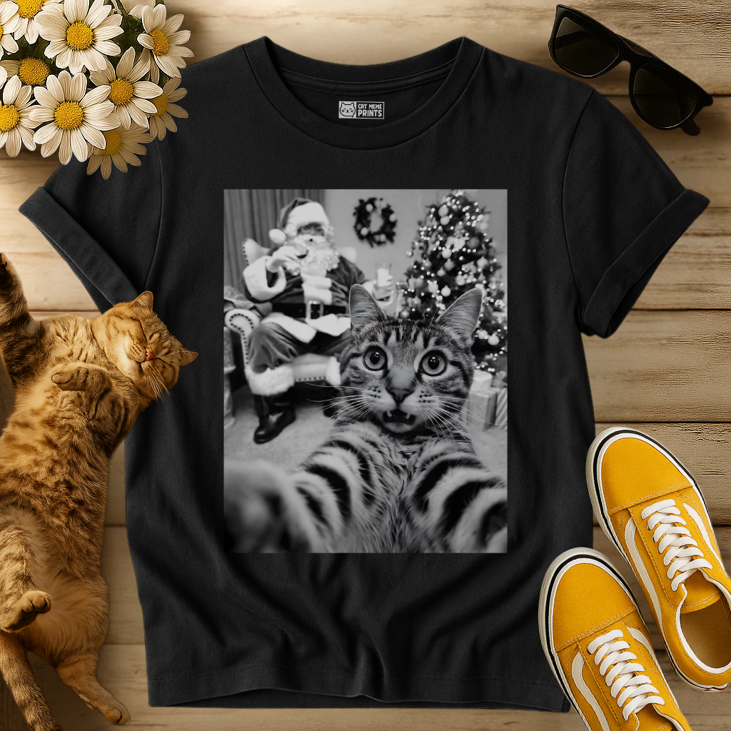 Cat Selfie with Santa Claus T-Shirt