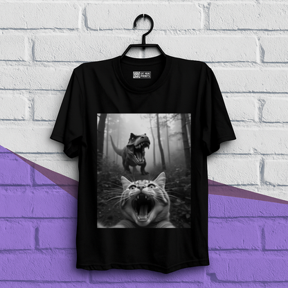 Cat Selfie With T-rex T-Shirt