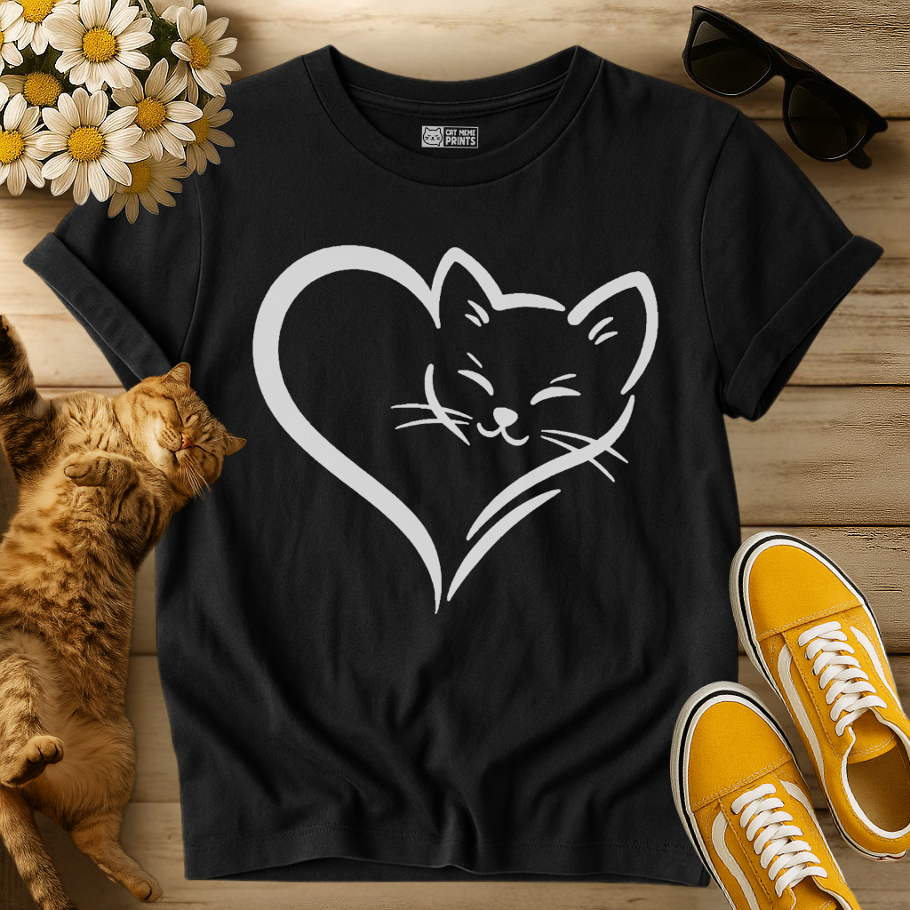 Cute Cat Heart T-Shirt
