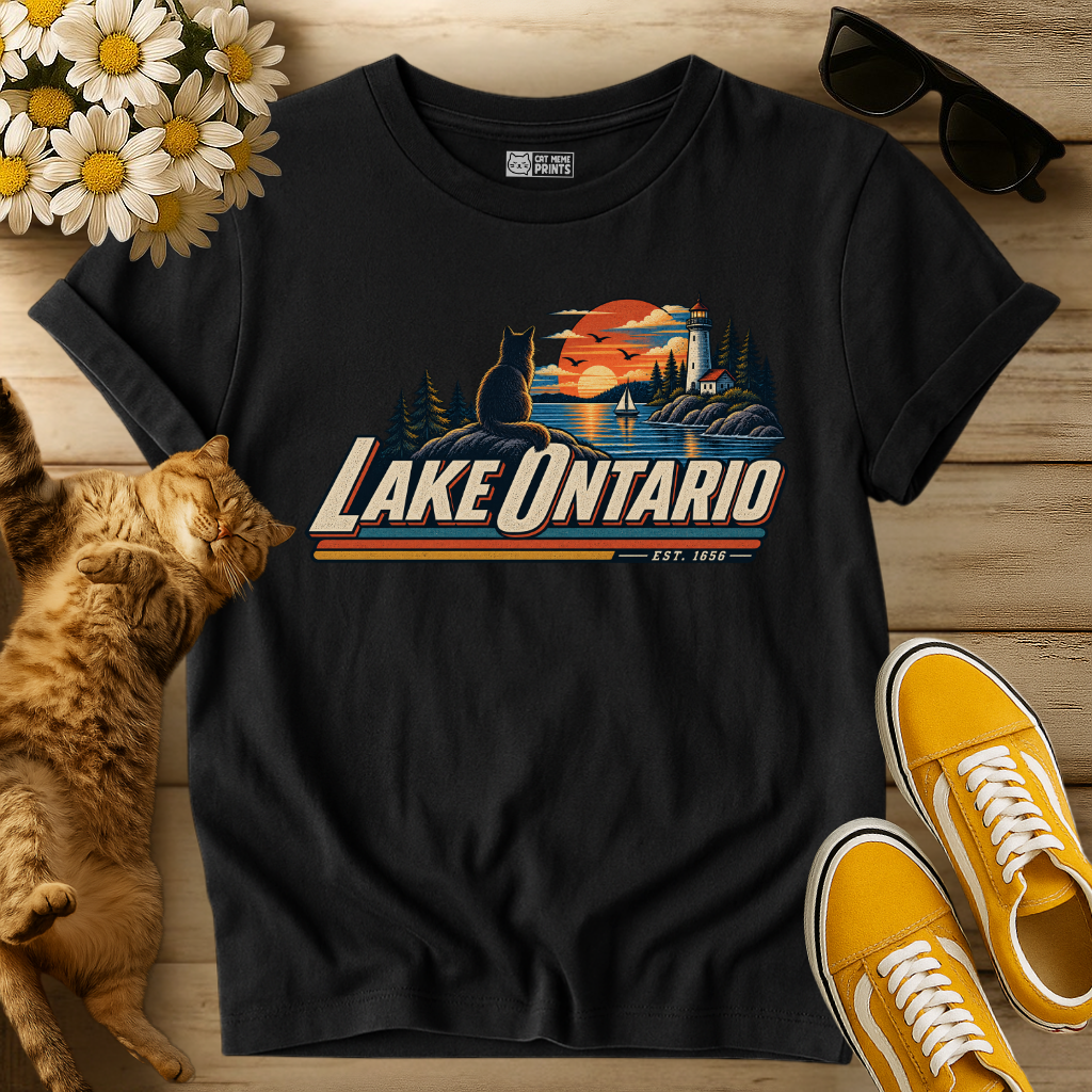 Lake Ontario Vintage Cat T-Shirt