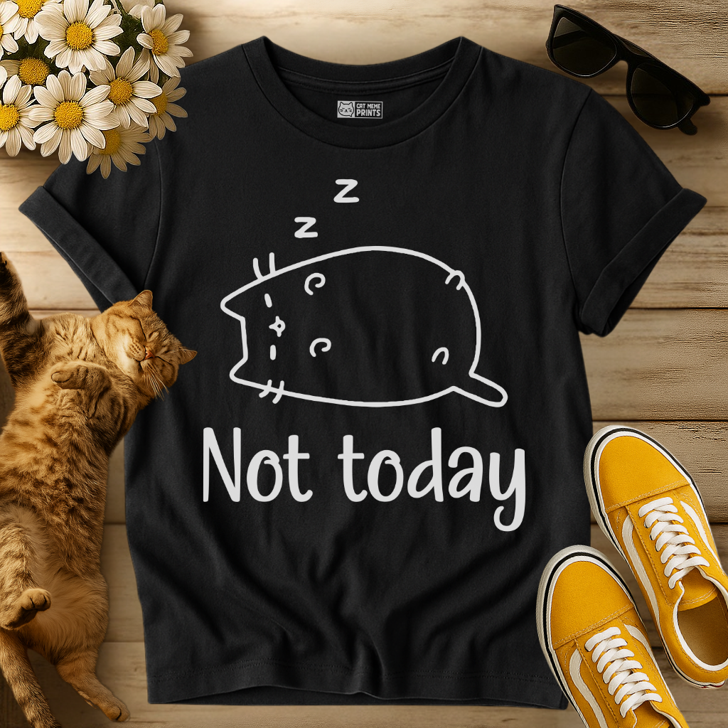 Not Today Crazy Cat T-Shirt