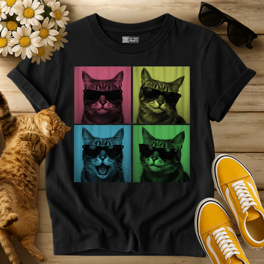 Cool Cat Pop Art Portrait T-Shirt