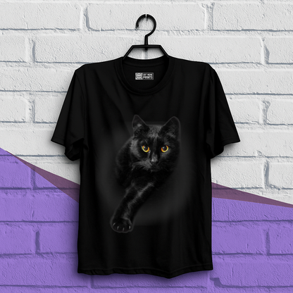 Black Cat Yellow Eyes T-Shirt